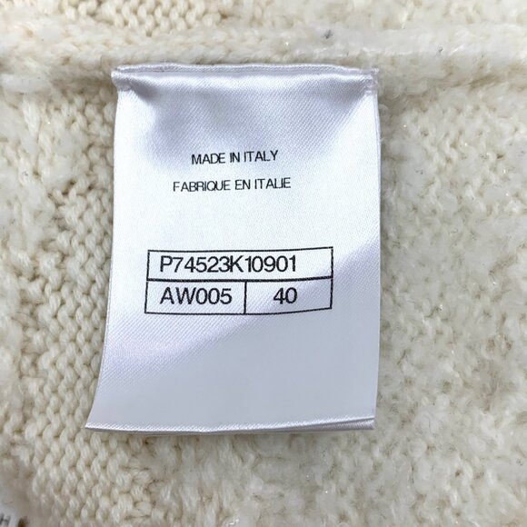 Chanel Ski Collection Beige Rhinestone-Embellished Merino Wool Mock Knit Sweater - Picture 7 of 8